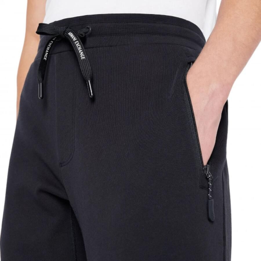 Armani Exchange Blauwe sweatpants voor heren met elastische tailleband en trekkoord Blauw Heren
