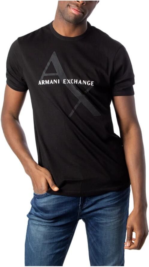 Armani Exchange Zwart T-shirt Regular Fit Korte mouwen Ronde hals Black Heren - Foto 3