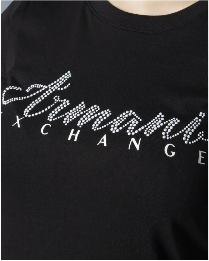Armani Exchange Stijlvolle dames T-shirt uit de lente zomer collectie Black Dames