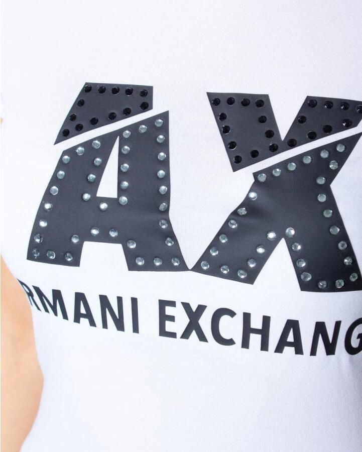 Armani Exchange Witte Print T-shirt voor Vrouwen White Dames - Foto 3