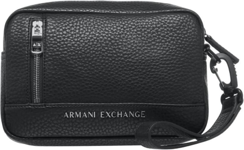 Armani Exchange Zwarte gestructureerde Pochette met logo rits Black Heren - Foto 10