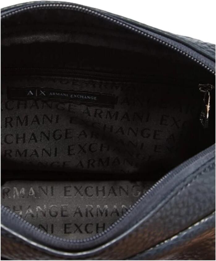 Armani Exchange Zwarte gestructureerde Pochette met logo rits Black Heren - Foto 4