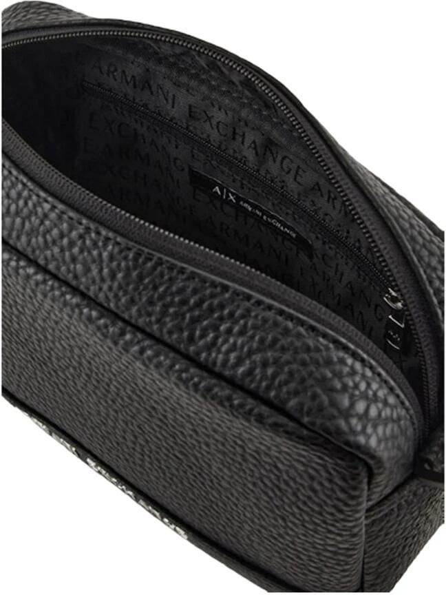 Armani Exchange Zwarte gestructureerde Pochette met logo rits Black Heren - Foto 5