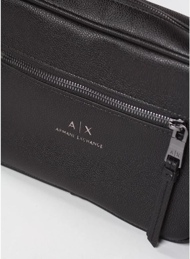 Armani Exchange Heren Logo Front Pochette met Afneembare Manchet Zwart Heren