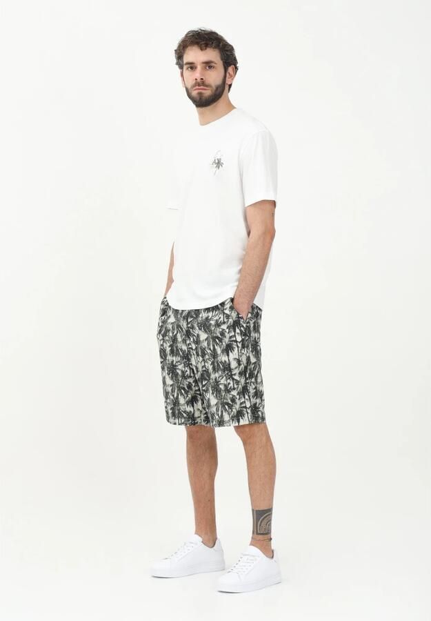 Armani Exchange Tropische Palmprint Casual Shorts Green Heren