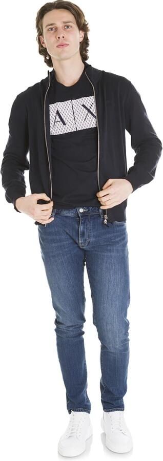 Emporio Armani Blauwe Cardigan Zip Sweater Lichtgewicht Blue Heren - Foto 8