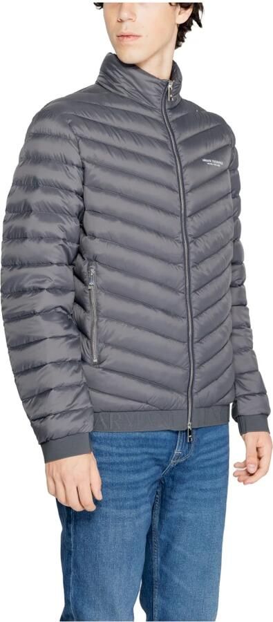 Armani Exchange Moderne Grijze Polyesterjas Heren Collectie Gray Heren
