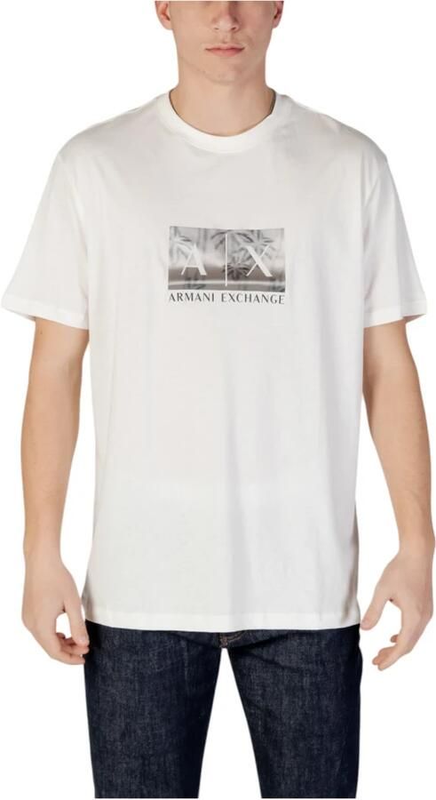 Armani Exchange Wit Bedrukt T-shirt Korte Mouw White Heren
