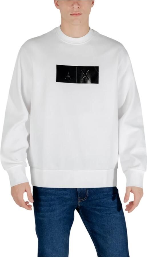 Armani Exchange Wit Bedrukte Sweatshirt met Lange Mouwen White Heren