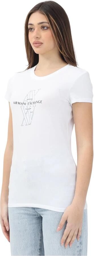 Armani Exchange Wit T-shirt met korte mouwen voor dames Modern ontwerp White Dames - Foto 6