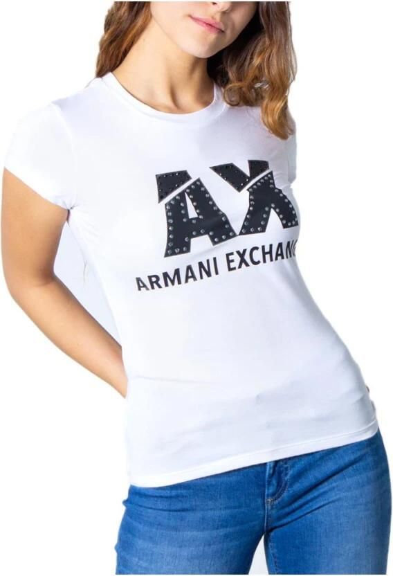 Armani Exchange Witte Print T-shirt voor Vrouwen White Dames - Foto 2