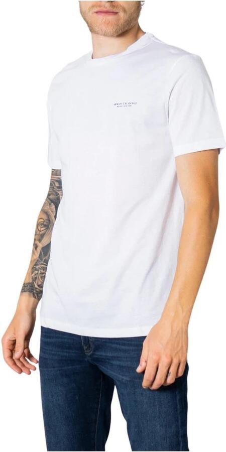 Armani Exchange Witte Logo Lettering Korte Mouw T-shirt White Heren - Foto 3