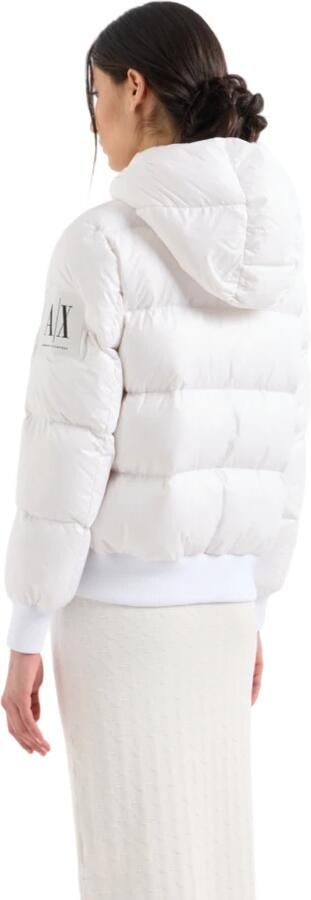 Armani Exchange Korte gewatteerde jas met capuchon wit White Dames - Foto 2