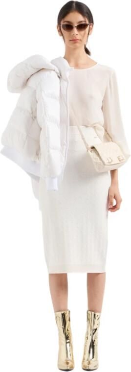 Armani Exchange Korte gewatteerde jas met capuchon wit White Dames - Foto 3