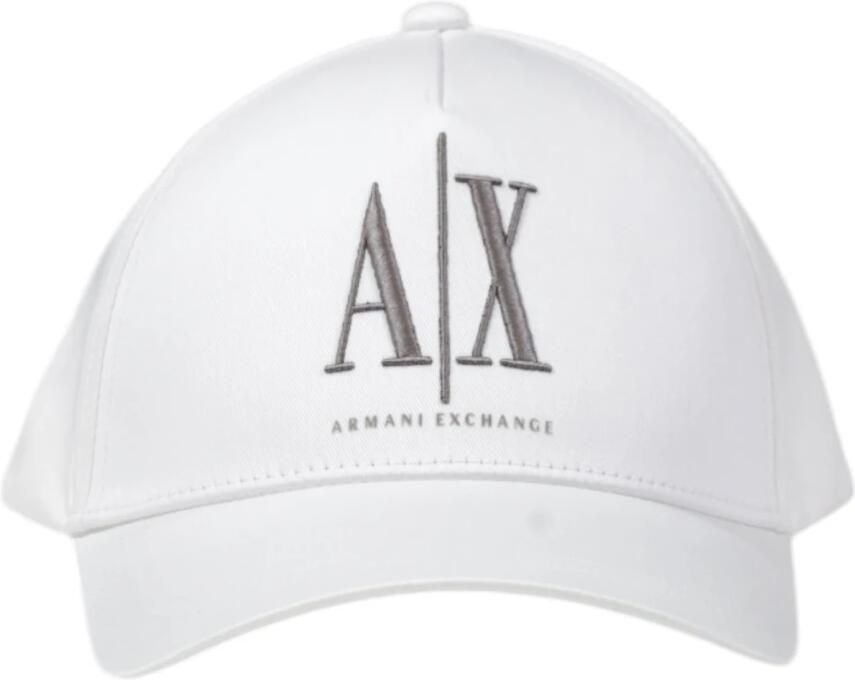 Armani Exchange Witte Katoenen Baseballpet met Verstelbare Band White Heren