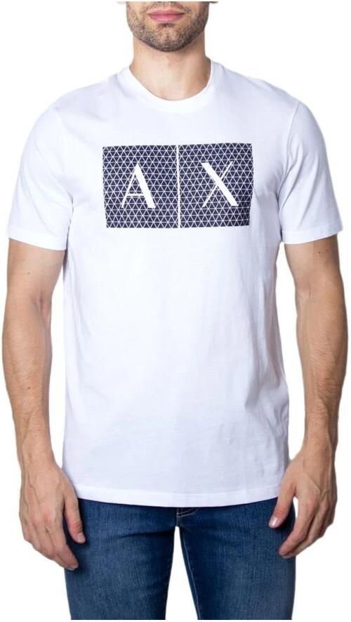 Armani Exchange Modern Print T-shirt met ronde hals White Heren - Foto 4