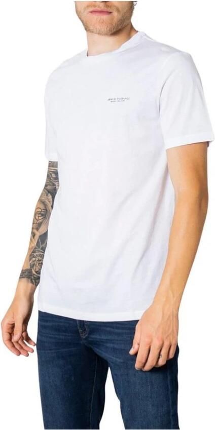 Armani Exchange Witte Logo Lettering Korte Mouw T-shirt White Heren - Foto 5
