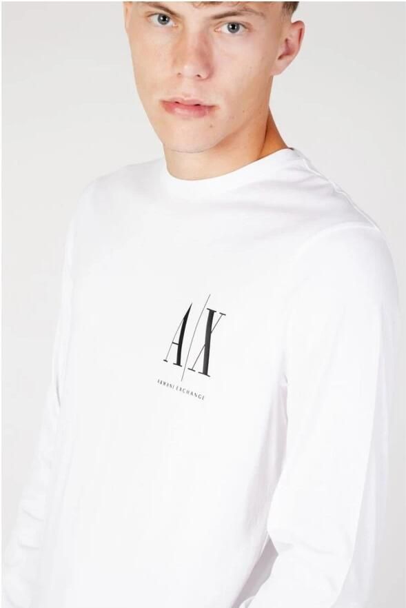 Armani Exchange Witte Katoenen T-shirt Herfst Winter Collectie White Heren - Foto 2