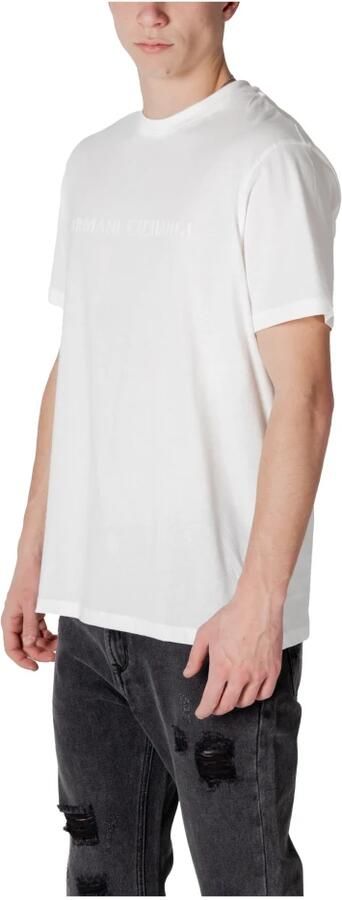 Armani Exchange Witte Katoenen T-shirt Ronde Hals White Heren - Foto 2