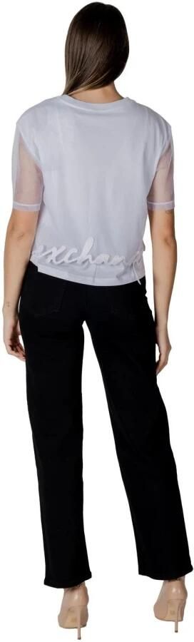 Armani Exchange Witte Katoenen T-shirt voor Vrouwen White Dames - Foto 6