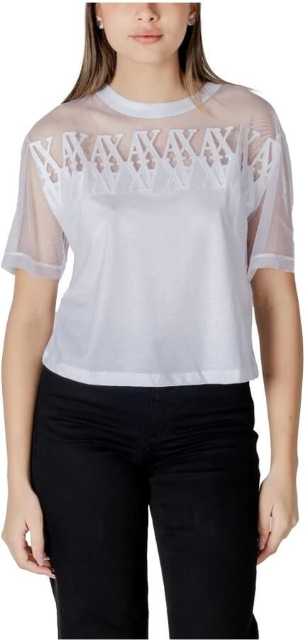 Armani Exchange Witte Katoenen T-shirt voor Vrouwen White Dames - Foto 3