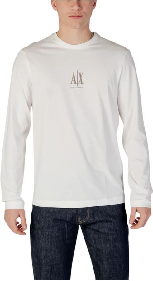 Armani Exchange Witte Longsleeve T-shirt met Print White Heren - Foto 3