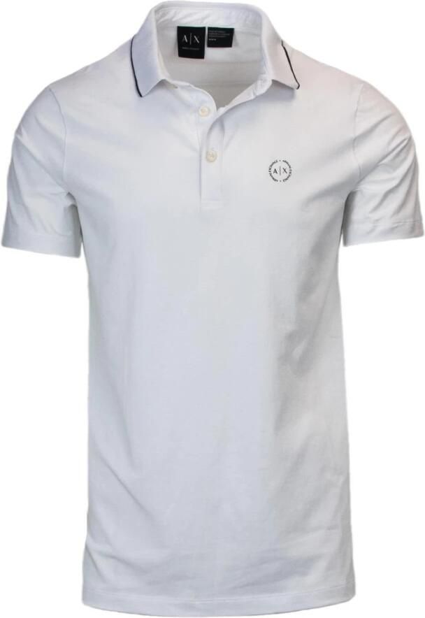 Armani Exchange Polo Logo TShirt Stretch Katoen Korte Mouw White Heren - Foto 3