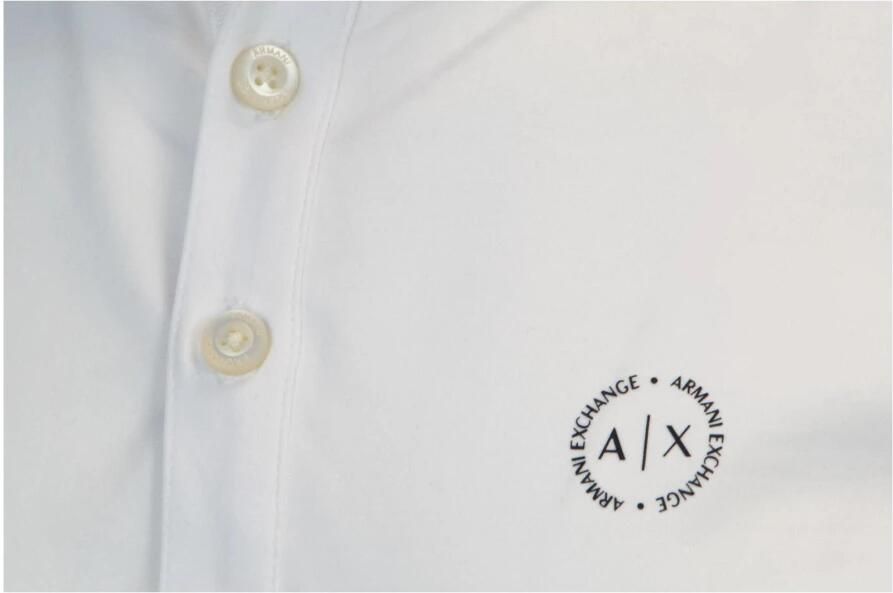 Armani Exchange Polo Logo TShirt Stretch Katoen Korte Mouw White Heren - Foto 4
