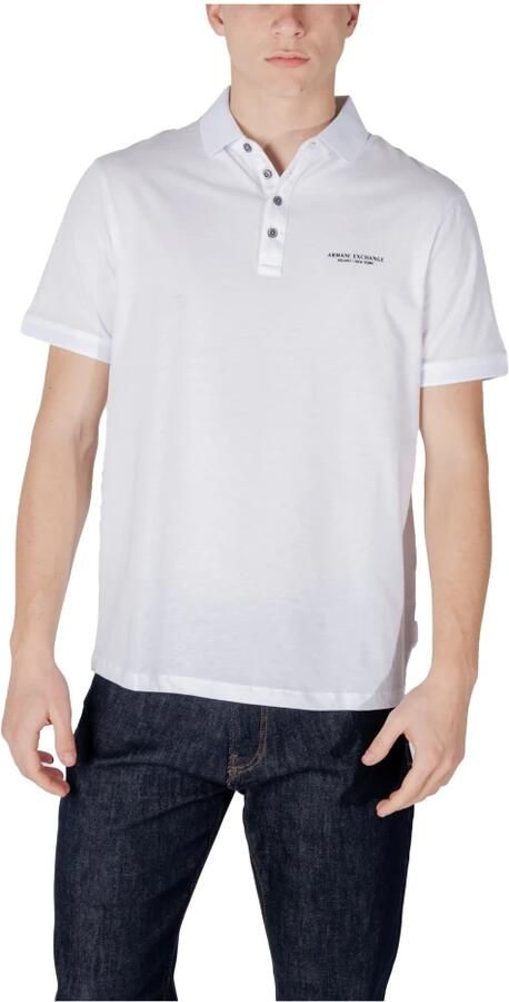 Armani Exchange Witte Polo Shirt met Knoopsluiting White Heren