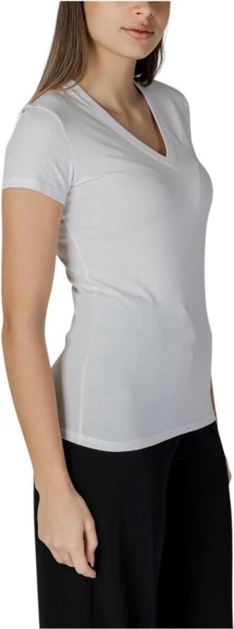 Armani Exchange Witte V-hals Katoenen T-shirt White Dames - Foto 2