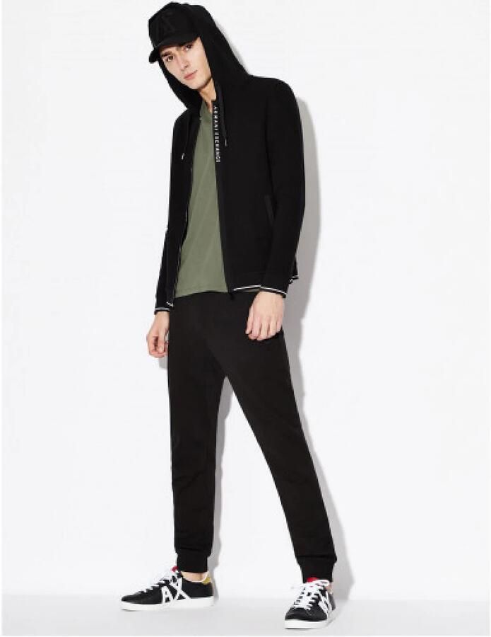 Armani Exchange Zwarte broek met vetersluiting en voorzakken Black Heren - Foto 7