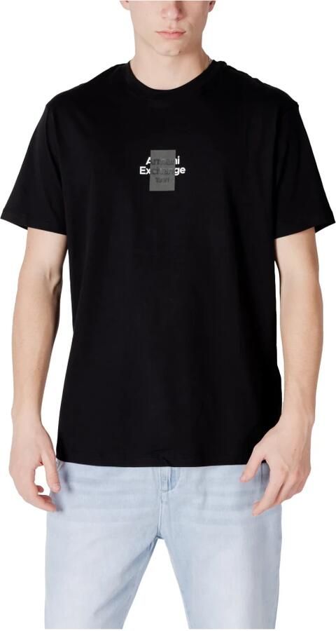 Armani Exchange Zwart Bedrukt Ronde Hals T-shirt Black Heren - Foto 3