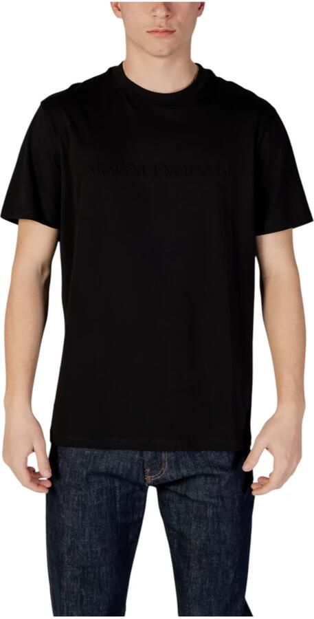 Armani Exchange Zwart Katoenen Ronde Hals T-shirt Black Heren