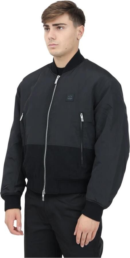 Armani Exchange Zwarte Bomberjack Modern Minimalistisch Design Black Heren - Foto 3