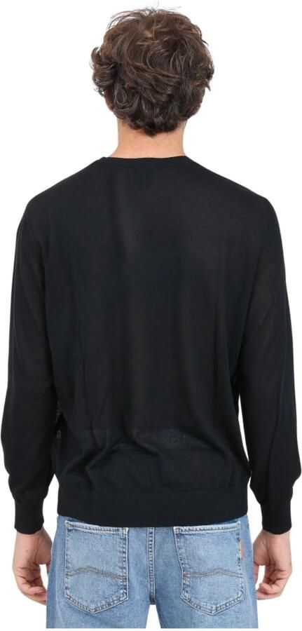 Armani Exchange Zwarte Crewneck Trui met Logo Borduursel Black Heren - Foto 3