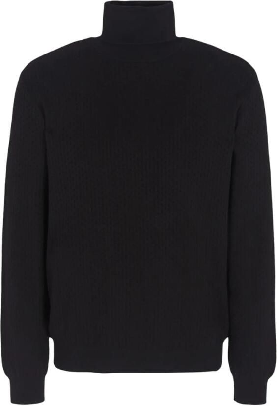 Armani Exchange Zwarte Gebreide Trui Hoge Hals Lange Mouw Black Heren - Foto 5