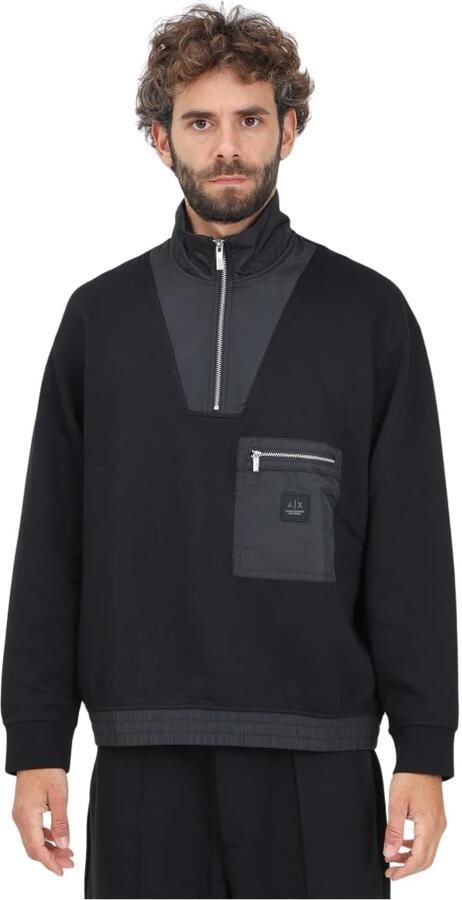 Armani Exchange Zwarte Half-Zip Sweatshirt Black Heren - Foto 6