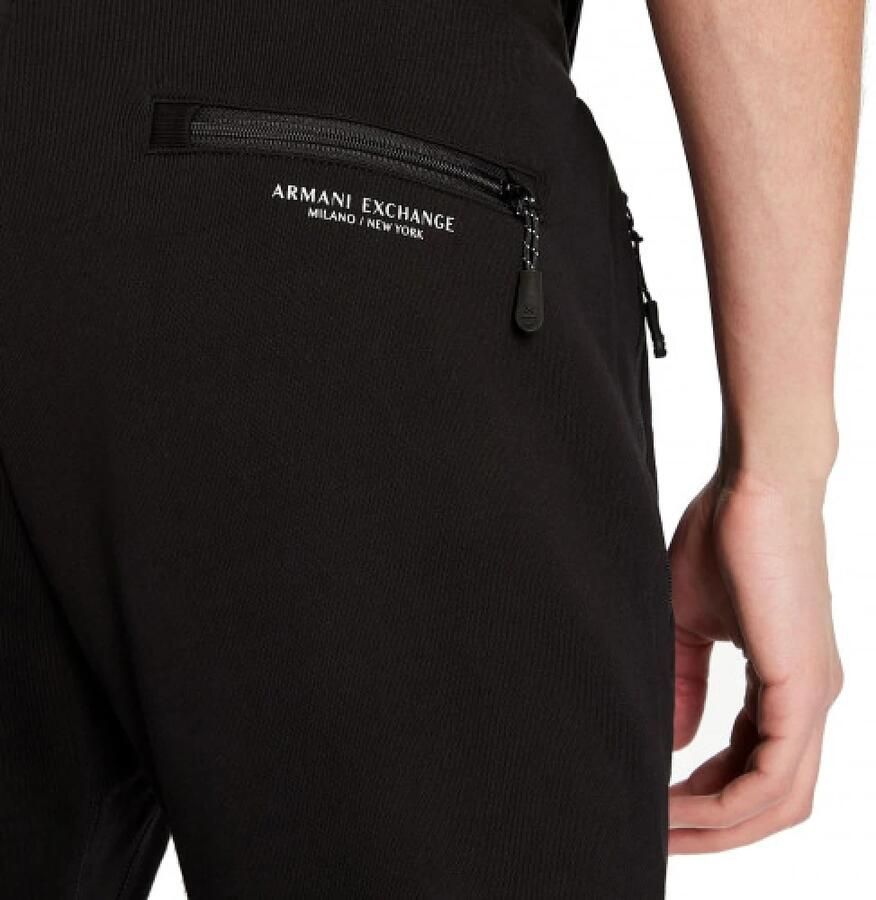 Armani Exchange Zwarte broek met vetersluiting en voorzakken Black Heren - Foto 2