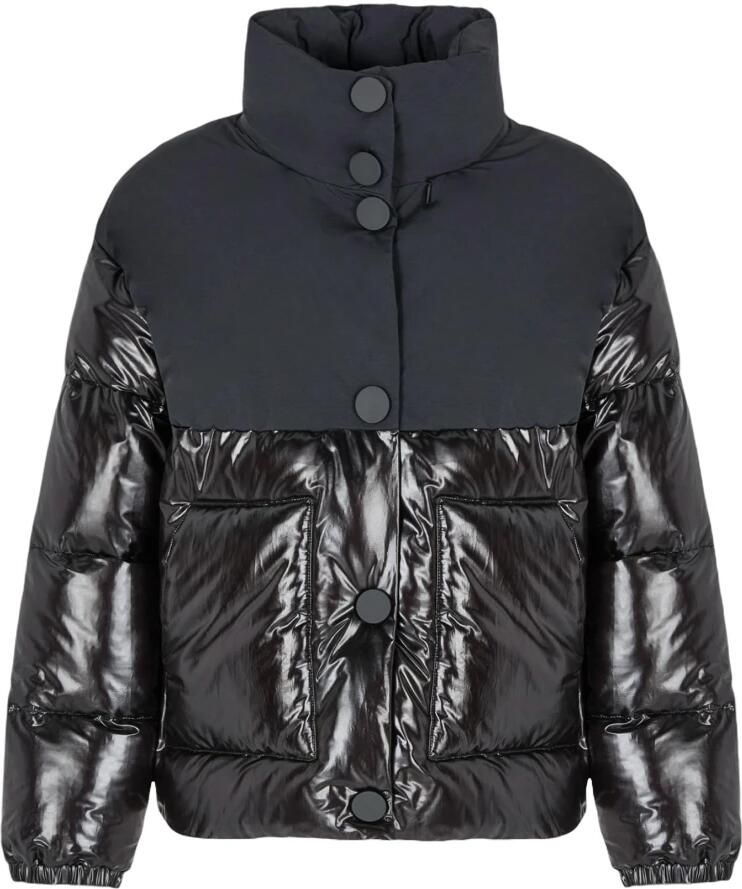 Armani Exchange Zwarte hoge nek capuchonjas Black Dames - Foto 3