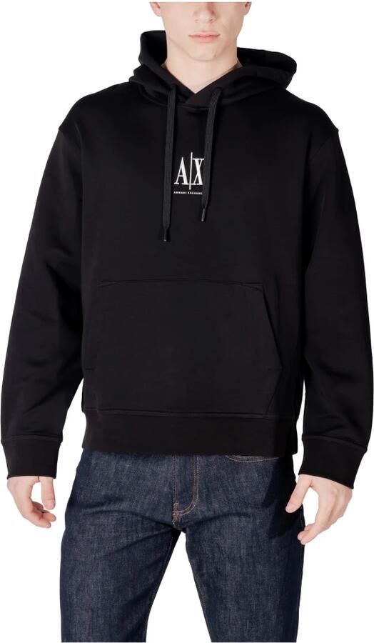 Armani Exchange Zwarte Hoodie Lente Zomer Mannen Black Heren - Foto 3