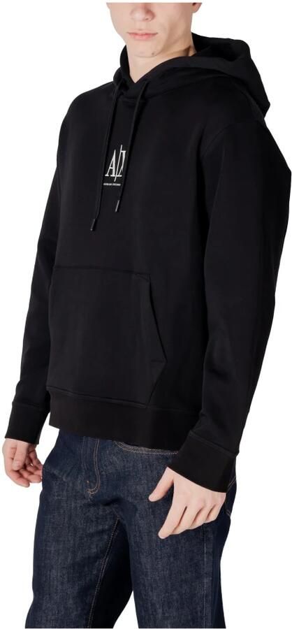 Armani Exchange Zwarte Hoodie Lente Zomer Mannen Black Heren