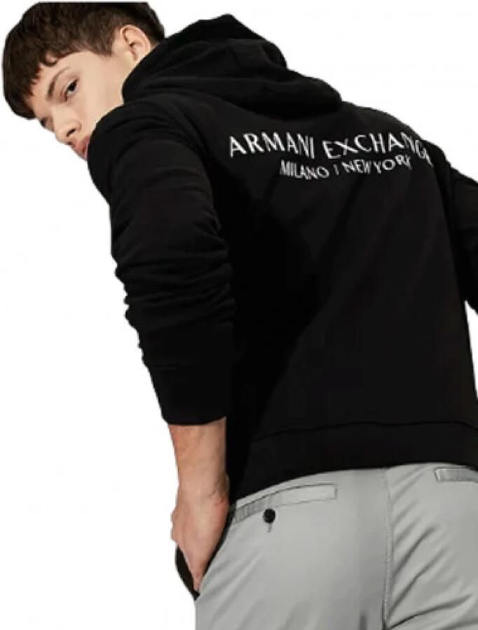 Armani Exchange Blauwe Hoodie Sweatshirt Milano New York Blue Heren - Foto 5