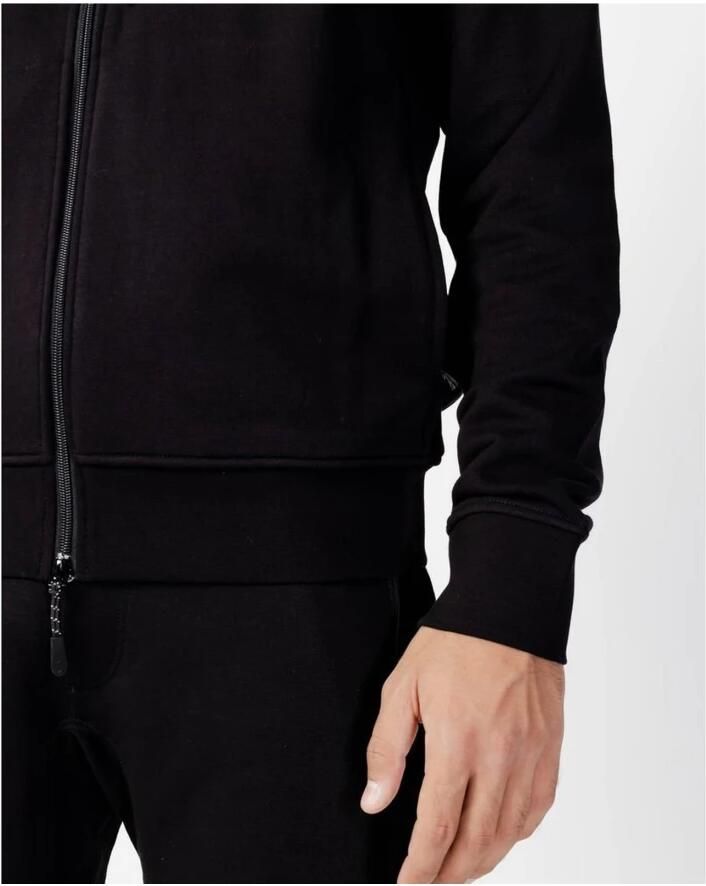 Armani Exchange Zwarte katoenen hoodie met rits Black Heren