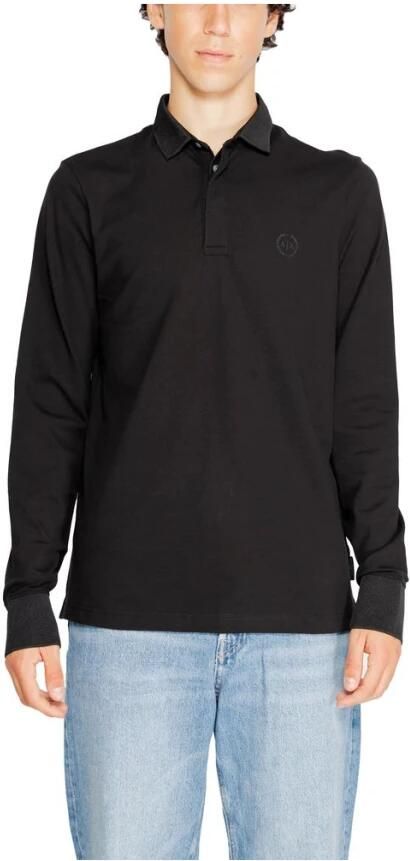 Emporio Armani Zwarte polo met lange mouwen en tonale logo Zwart Heren - Foto 3