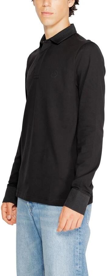 Emporio Armani Zwarte polo met lange mouwen en tonale logo Zwart Heren - Foto 5