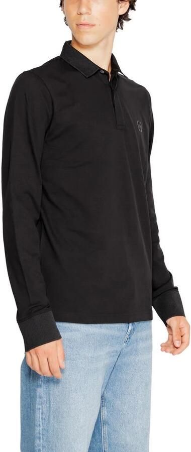Emporio Armani Zwarte polo met lange mouwen en tonale logo Zwart Heren - Foto 4