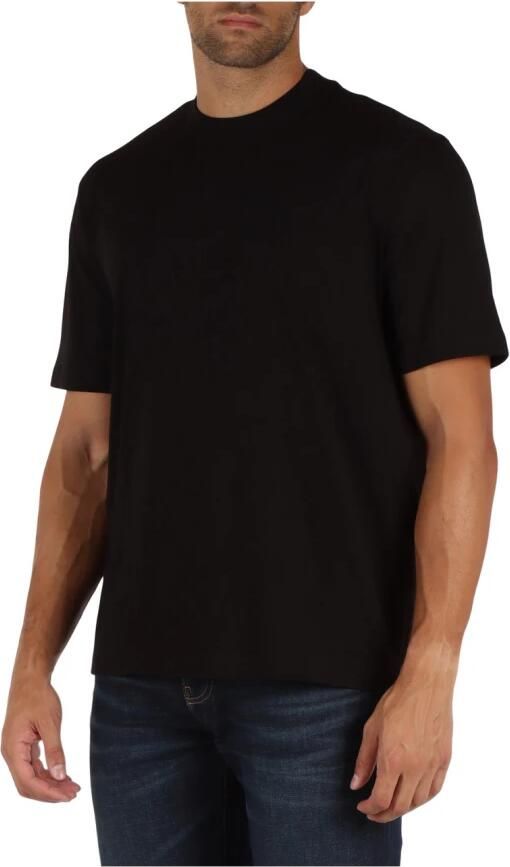 Armani Exchange Zwarte Katoenen T-shirt met Logoprint Black Heren - Foto 2