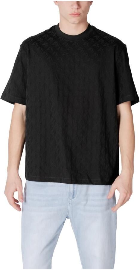 Armani Exchange Zwarte Katoenen T-shirt met Ronde Hals Black Heren - Foto 3