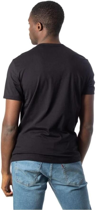 Armani Exchange Logo T-Shirt Zwart Rechte pasvorm Korte mouwen Black Heren - Foto 3