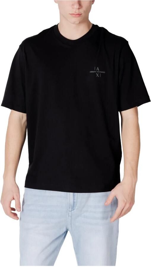 Armani Exchange Zwarte Katoenen T-shirt Ronde Hals Black Heren - Foto 3